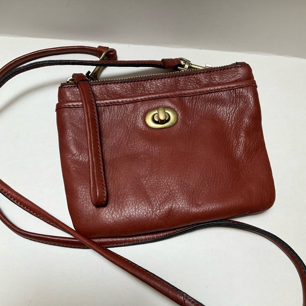 MARGOT New York Small Crossbody BROWN LEATHER Wristlet 3 in 1 Belt Bag Clutch - Picture 1 of 13